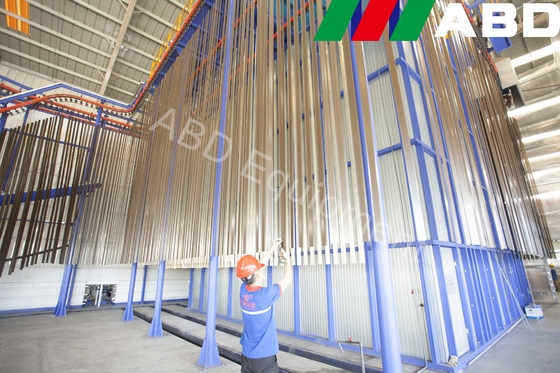 ISO 9001 Electrostatic Automated Powder Coating Line Gas Diesel Heating
