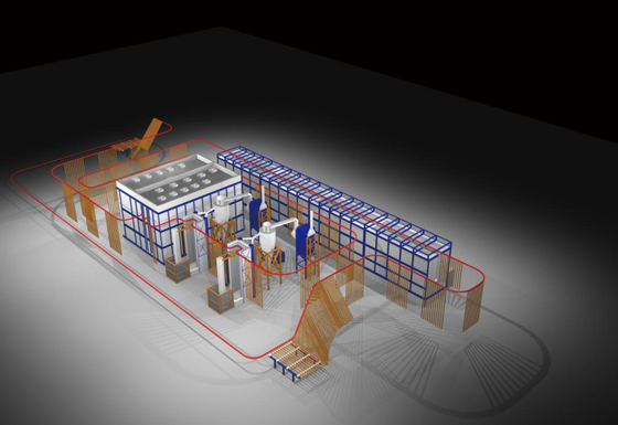 Heating Radiator Automated Powder Coating Line PLC Electrostatic Powder Coating