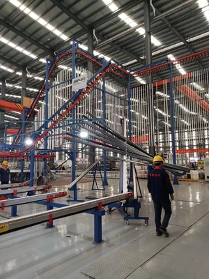 CE Certification Full-automatic PP Spray Booth Vertical Powder Coating Line For Aluminium Alloy Profiles