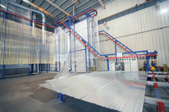 Natural Gas Heating Vertical Powder Coating Line PLC Control