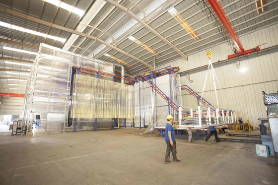 Customized Fully Automatic Vertical Powder Coating Line LPG Heating System