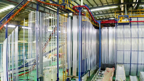 Full-automatic Control 380V Frequency 60Hz Vertical Powder Coating Line For Aluminium Profiles