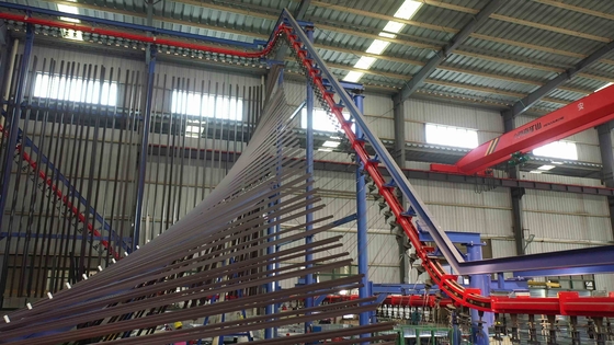 LPG Heating Customized Voltage Vertical Powder Coating Line Equipment Of Aluminium Profiles