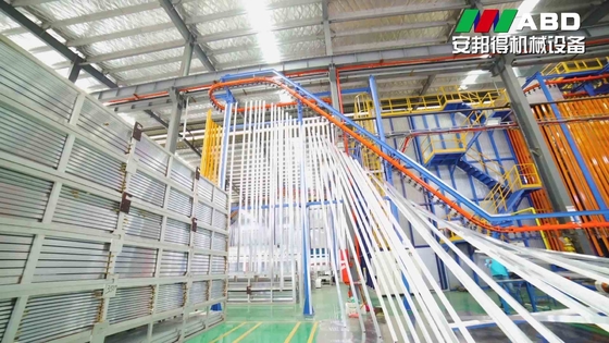 PP Booth Vertical  Powder Coating Line Electrostatic Spraying For Aluminium Profiles From China