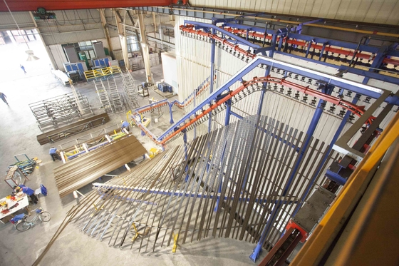 Full-automatic Vertical Powder Coating Production Line Of Aluminium Alloy Profilses