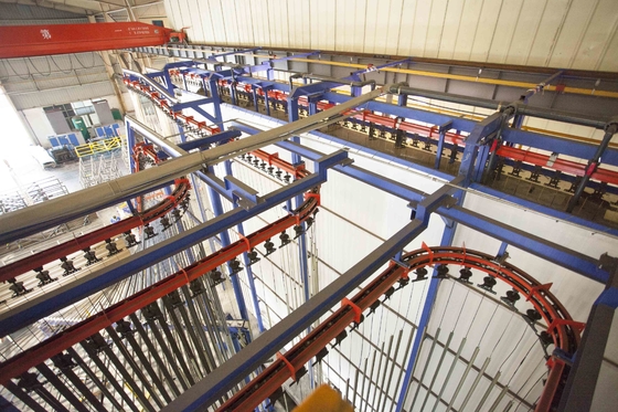 Electricalstatic Spraying Vertical Powder Coating Production Line Of Aluminium Alloy Profilses