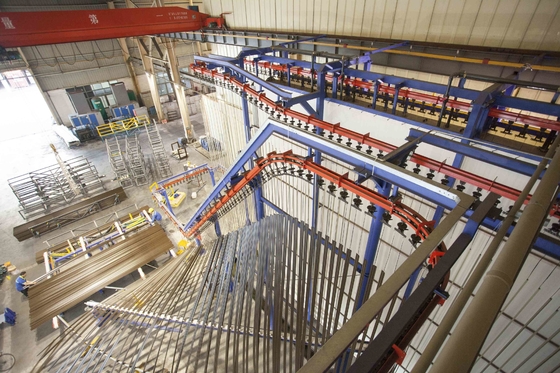 Vietnam ABD Single Booth Customized Voltage Vertical Powder Coating Line Of Aluminium Profiles