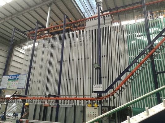 PLC Control Touching Screen  Intergrated Oven Vertical Powder Coating Line Of Aluminium Profiles
