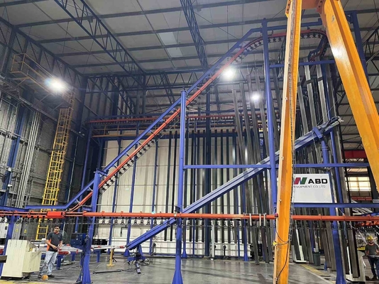 CE Certification Electricstatic Spraying Customized Voltage Vertical Powder Coating Line For Aluminium Profiles