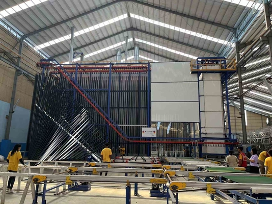 Multiple Electric Control Cabinet Customized Space Voltage Vertical Powder Coating Line For Aluminium Profiles