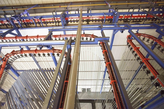 First-Class Spraying Booth Customized Capacity VerticalPowder Coating Line For Aluminium Profiles
