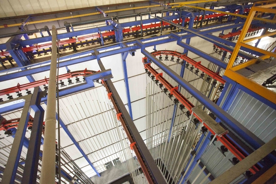 CE Certification PP Spraying Booth Customized Voltage Full-automatic Vertical Powder Coating Line For Aluminium Profiles