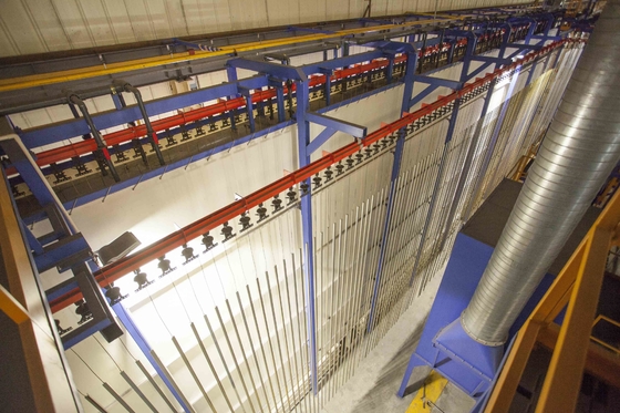Full-automatic Electrostatic Spraying PP Booth Upper Computer Vertical Powder Coating Line Of Aluminium Profiles