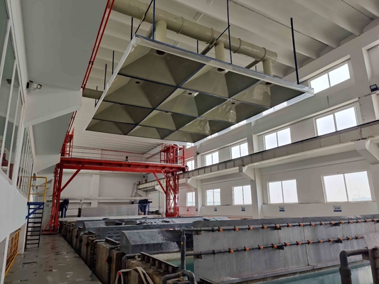 Horizontal Anodizing Production Line Surface Treatment With Multiple Treatment Tanks For Aluminium Profiles