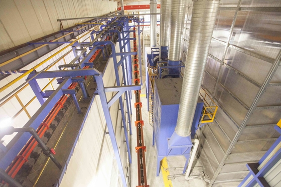 SUS Metal Spray Booth Vertical Powder Coating Line For Aluminium Alloy Profile