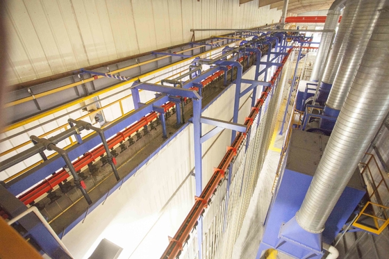 Vertical Powder Coating Line For Aluminum Profiles With Standard Surface Area 400m2/T