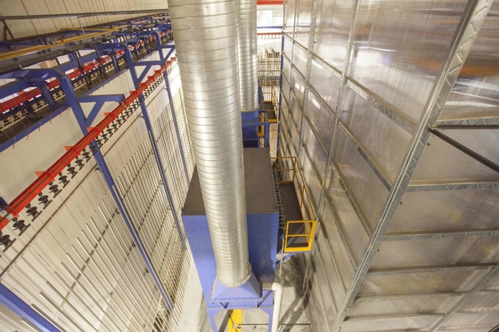 Adjustable Conveyor Speed Vertical Powder Coating Line With Standard Surface Area 400m2/T