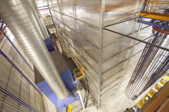 Electrostatic Spraying On Line Pre-treatment Vertical Powder Coating Line Of Aluminium Alloy Profile With 400m2/T