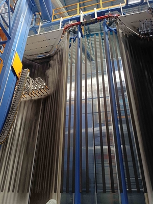First-Class Electrostatic Spraying Single Booth Vertical Powder Coating Line Of Aluminium Alloy Profile With 400m2/T