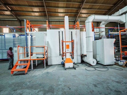 Full-automatic or Manual Adjustable Conveyor Speed Horizontal Powder Coating Line With Standard Surface Area 400m2/T