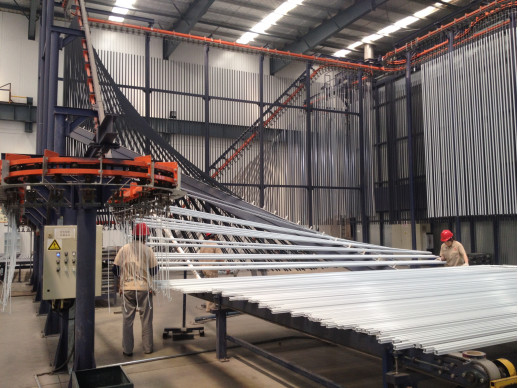 Europen Union Certificate Customized Voltage Vertical Powder Coating Line For Aluminum Profiles With Single / Three Phase Power Supply