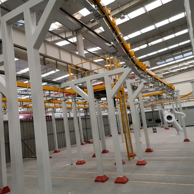Horizontal Powder Coating Line Natural Gas Heating Powder Painting