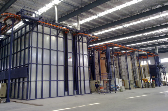 Palestine Professional Powder Coating Production Line Customized Space Configuration Of Aluminium Profiles