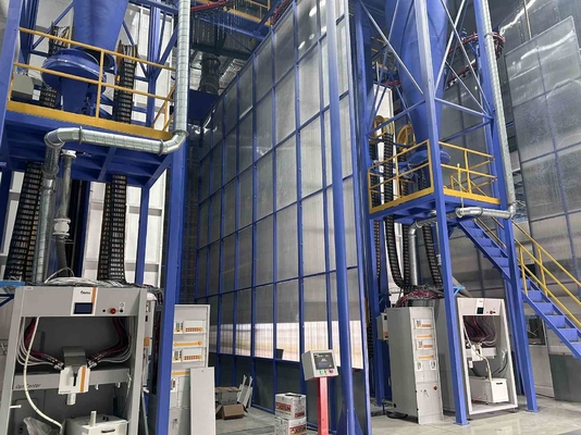 Saudi 415V LPG Heating System High Performance And Production Capacity Professional Powder Coating Production Line Customized Space  Configuration Of Aluminium Profiles