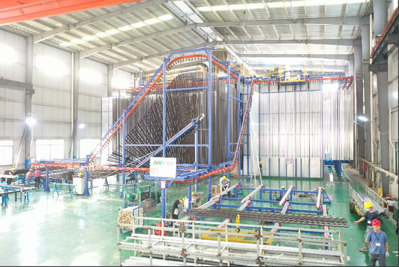 Natural Gas Heating Full-automatic Control System Vertical Powder Coating Line Aluminium Profile Treatment Equipment
