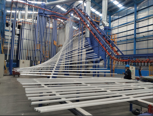 Vertical Powder Coating Line for Aluminum Profiles with Single-Phase and Three-Phase Power Supply Options