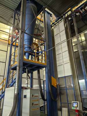 Gema Spraying Device Aluminum Profiles Vertical Powder Coating Line