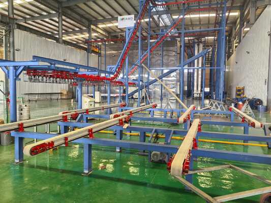 Full-automatic Loading Device Aluminum Profiles Vertical Powder Coating Line