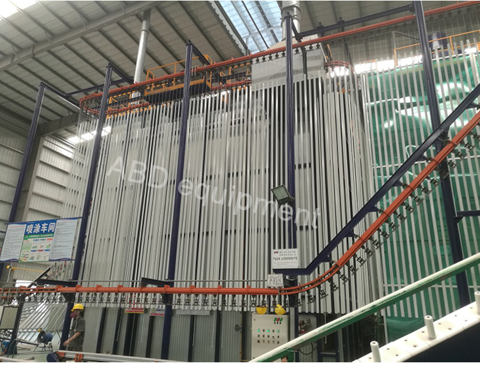 Automated PP Plastic Powder Coating Booth Powder Painting Line Fast Color Change