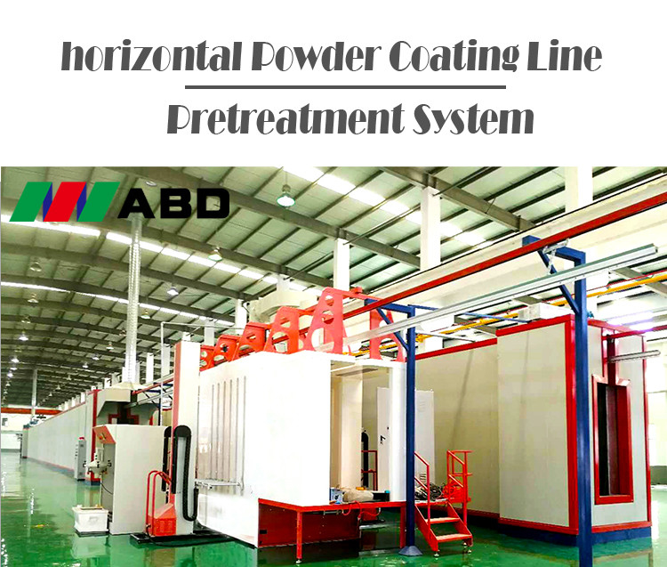Pretreatment Colour Coating Line Automated Powder Coating Line With Spraying Tunnel