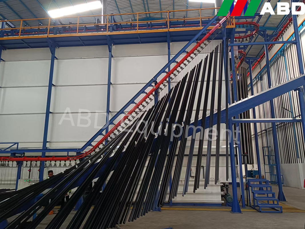 powder coating curing line with heating exchange box