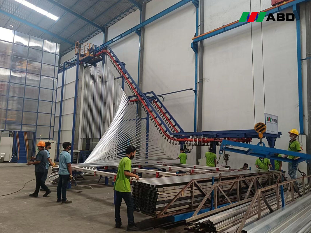 120kw Mini Manual Powder Coating Production Line For Aluminium Profiles 50W