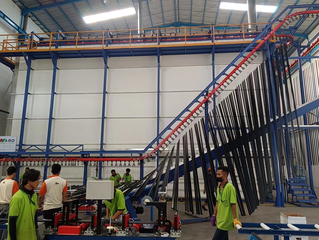 PLC Conveyorised Vertical Powder Coating Line Plant Customized