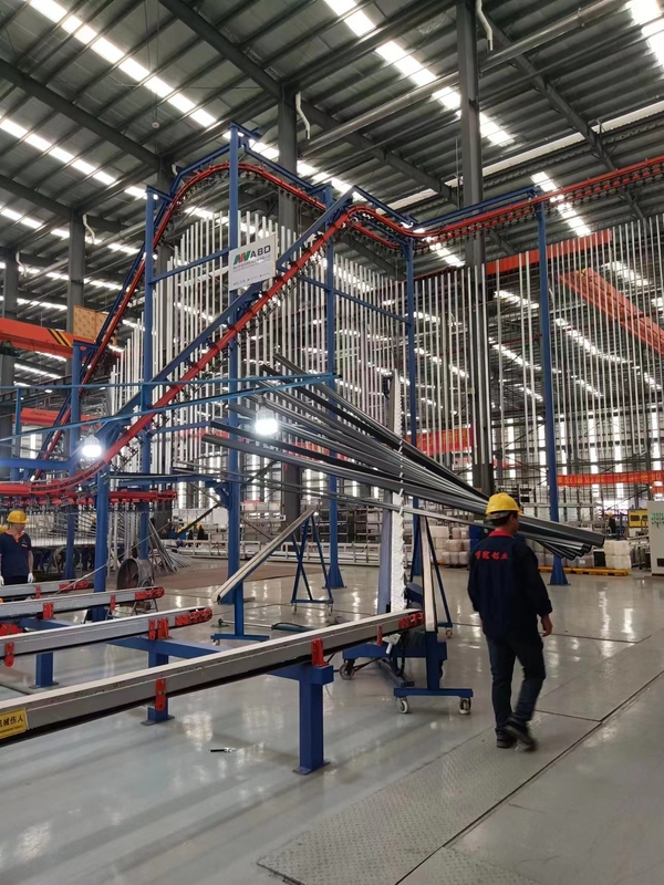 Metal Tank Body Vertical Powder Coating Line For Aluminium Profile