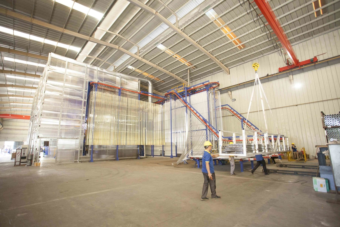 Customized Fully Automatic Vertical Powder Coating Line LPG Heating System
