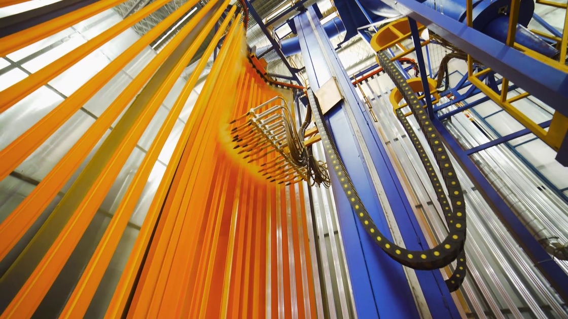 CE Certification PP Spray Booth Vertical Powder Coating Line For Aluminium Alloy Profiles