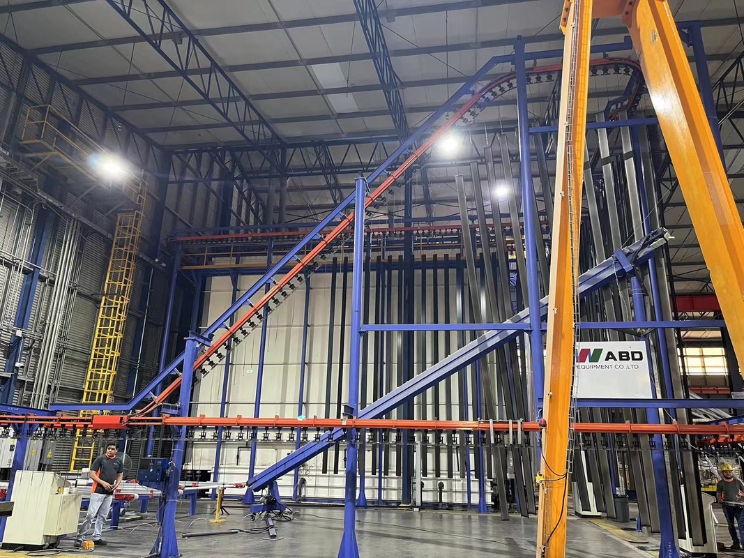 Metal Tank Body PP  Spary Booth  Customized Vertical Powder Coating Line For Aluminium Profile