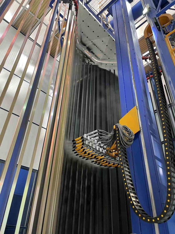 "V" type Booth Customized Voltage Vertical Electricstatic Spraying Powder Coating line of Aluminium Profiles