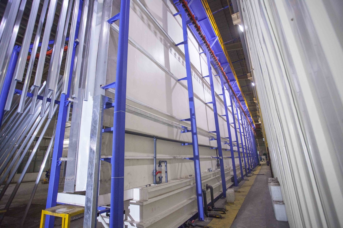 Adjustable Chain Speed Customized Voltage Space Vertical Powder Coating Line With Standard Surface Area 400m2/T