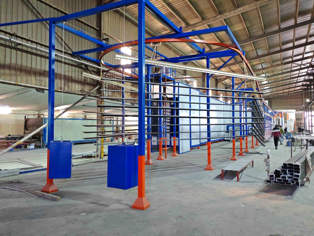 Powder Supply Centre Adjustable Conveyor Speed Horizontal Powder Coating Line With Standard Surface Area 400m2/T