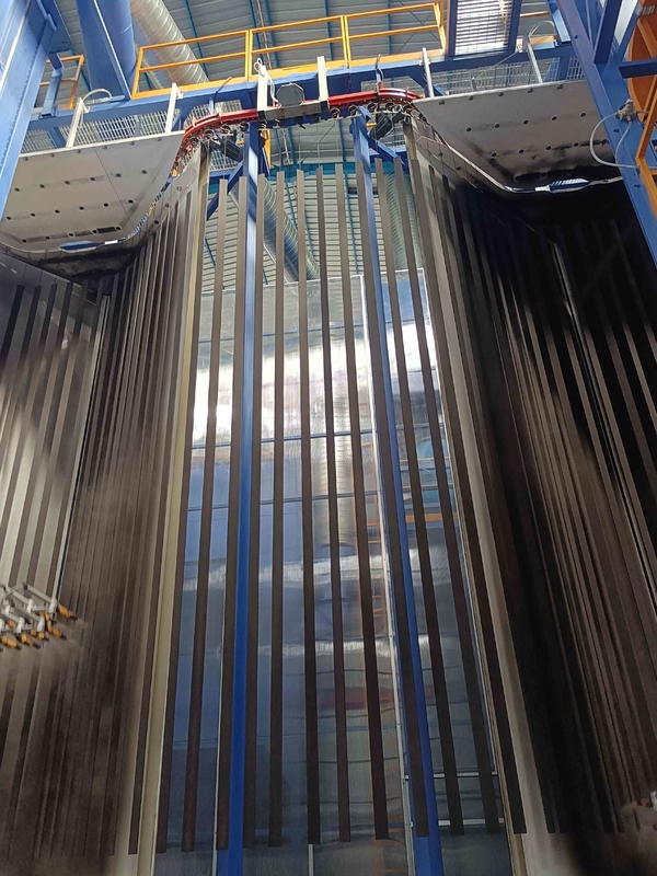 Big Cyclone Waste Powder Recycle System Customized Space Vertical Powder Coating Line Of Aluminium Alloy Profile With 400m2/T
