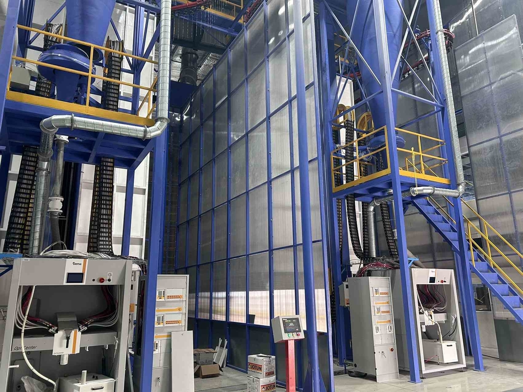 Saudi 415V LPG Heating System High Performance And Production Capacity Professional Powder Coating Production Line Customized Space  Configuration Of Aluminium Profiles