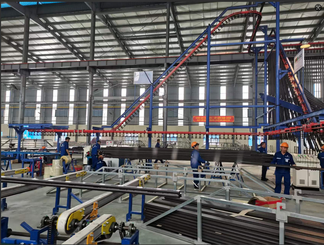 LPG Heating System Full-automatic Vertical Powder Coating Production Line Al Profile Surface Treatment