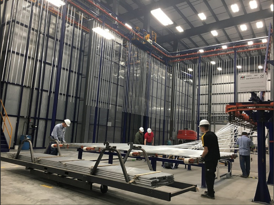 Vertical Powder Coating Line for Aluminum Profiles with Maximum Size Weight Capacity Standard Weight and Surface Area