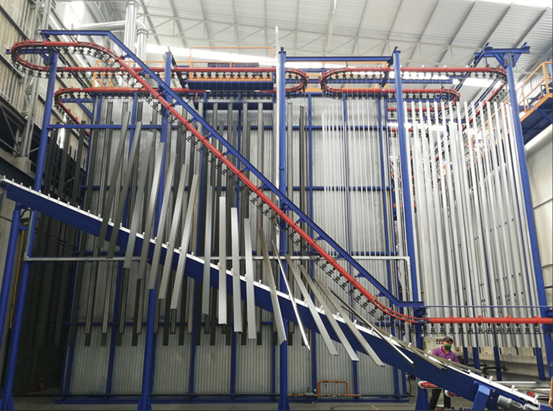 Auto-matic LPG Heating System Vertical Powder Coating Line for Aluminum Profiles with High Performance Curing System