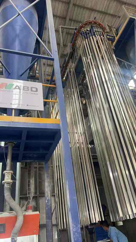 Reciprocating Machine Single Booth ELectricstatic Powder Spraying Customized Capacity for Customers  Vertical Powder Coating Line for Aluminum Profiles